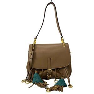 PRADA Corsair Light Brown Leather Shoulder Bag 849-082925